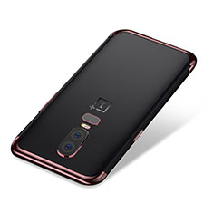 Coque Ultra Fine TPU Souple Housse Etui Transparente H01 pour OnePlus 6 Or Rose
