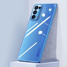 Coque Ultra Fine TPU Souple Housse Etui Transparente H01 pour Oppo Reno5 5G Bleu
