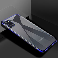 Coque Ultra Fine TPU Souple Housse Etui Transparente H01 pour Samsung Galaxy A31 Bleu