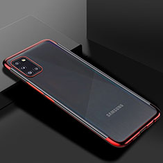 Coque Ultra Fine TPU Souple Housse Etui Transparente H01 pour Samsung Galaxy A31 Rouge
