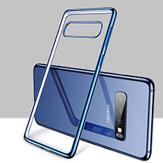 Coque Ultra Fine TPU Souple Housse Etui Transparente H01 pour Samsung Galaxy S10 Bleu