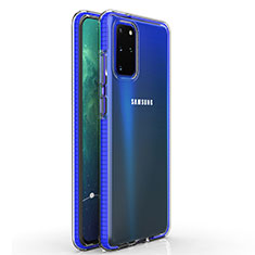 Coque Ultra Fine TPU Souple Housse Etui Transparente H01 pour Samsung Galaxy S20 Plus 5G Bleu