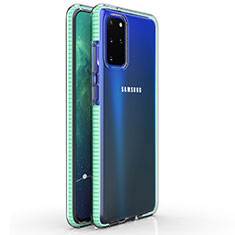 Coque Ultra Fine TPU Souple Housse Etui Transparente H01 pour Samsung Galaxy S20 Plus 5G Cyan