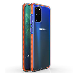 Coque Ultra Fine TPU Souple Housse Etui Transparente H01 pour Samsung Galaxy S20 Plus 5G Orange