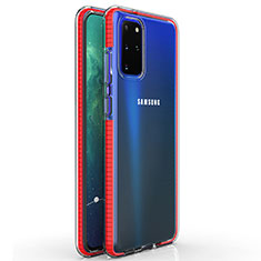 Coque Ultra Fine TPU Souple Housse Etui Transparente H01 pour Samsung Galaxy S20 Plus 5G Rouge