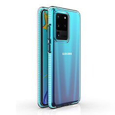 Coque Ultra Fine TPU Souple Housse Etui Transparente H01 pour Samsung Galaxy S20 Ultra 5G Bleu Ciel