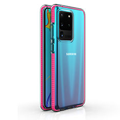 Coque Ultra Fine TPU Souple Housse Etui Transparente H01 pour Samsung Galaxy S20 Ultra 5G Rose Rouge