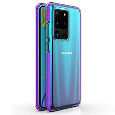Coque Ultra Fine TPU Souple Housse Etui Transparente H01 pour Samsung Galaxy S20 Ultra 5G Violet