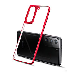 Coque Ultra Fine TPU Souple Housse Etui Transparente H01 pour Samsung Galaxy S21 5G Rouge