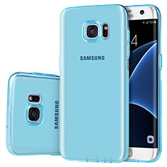 Coque Ultra Fine TPU Souple Housse Etui Transparente H01 pour Samsung Galaxy S7 Edge G935F Bleu
