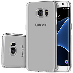 Coque Ultra Fine TPU Souple Housse Etui Transparente H01 pour Samsung Galaxy S7 Edge G935F Gris