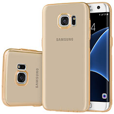 Coque Ultra Fine TPU Souple Housse Etui Transparente H01 pour Samsung Galaxy S7 Edge G935F Or