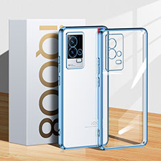Coque Ultra Fine TPU Souple Housse Etui Transparente H01 pour Vivo iQOO 8 Pro 5G Bleu