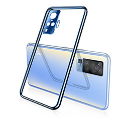 Coque Ultra Fine TPU Souple Housse Etui Transparente H01 pour Vivo X50 Pro 5G Bleu