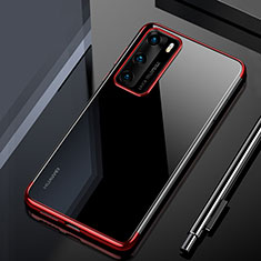Coque Ultra Fine TPU Souple Housse Etui Transparente H02 pour Huawei P40 Rouge