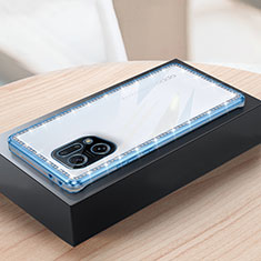 Coque Ultra Fine TPU Souple Housse Etui Transparente H02 pour Oppo Find X5 5G Bleu