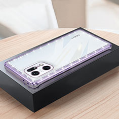 Coque Ultra Fine TPU Souple Housse Etui Transparente H02 pour Oppo Find X5 Pro 5G Violet