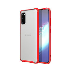 Coque Ultra Fine TPU Souple Housse Etui Transparente H02 pour Samsung Galaxy S20 5G Rouge