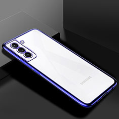 Coque Ultra Fine TPU Souple Housse Etui Transparente H02 pour Samsung Galaxy S21 Plus 5G Bleu