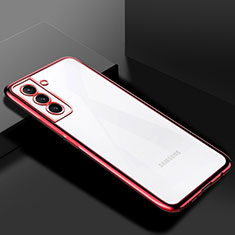 Coque Ultra Fine TPU Souple Housse Etui Transparente H02 pour Samsung Galaxy S21 Plus 5G Rouge