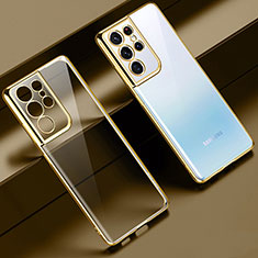 Coque Ultra Fine TPU Souple Housse Etui Transparente H02 pour Samsung Galaxy S21 Ultra 5G Or
