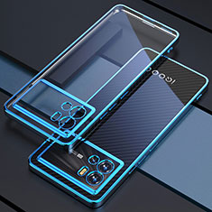 Coque Ultra Fine TPU Souple Housse Etui Transparente H02 pour Vivo iQOO 9 Pro 5G Bleu