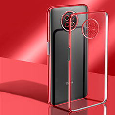 Coque Ultra Fine TPU Souple Housse Etui Transparente H02 pour Xiaomi Redmi Note 9T 5G Rouge