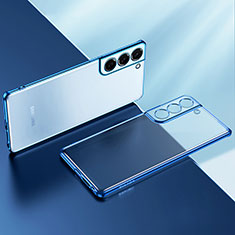Coque Ultra Fine TPU Souple Housse Etui Transparente H03 pour Samsung Galaxy S21 FE 5G Bleu