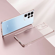 Coque Ultra Fine TPU Souple Housse Etui Transparente H03 pour Samsung Galaxy S21 Ultra 5G Or Rose