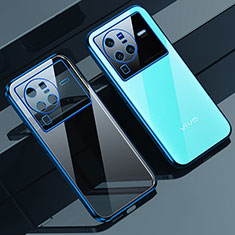 Coque Ultra Fine TPU Souple Housse Etui Transparente H03 pour Vivo X80 Pro 5G Bleu