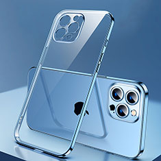 Coque Ultra Fine TPU Souple Housse Etui Transparente H04 pour Apple iPhone 13 Pro Max Bleu