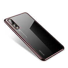Coque Ultra Fine TPU Souple Housse Etui Transparente H04 pour Huawei P20 Pro Or Rose