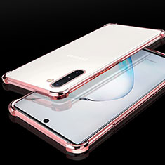 Coque Ultra Fine TPU Souple Housse Etui Transparente H04 pour Samsung Galaxy Note 10 Plus 5G Or Rose