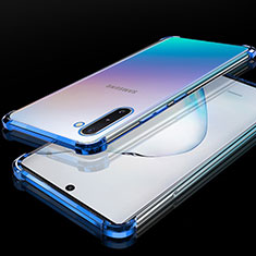 Coque Ultra Fine TPU Souple Housse Etui Transparente H04 pour Samsung Galaxy Note 10 Plus Bleu