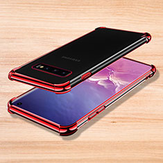 Coque Ultra Fine TPU Souple Housse Etui Transparente H04 pour Samsung Galaxy S10 5G Rouge
