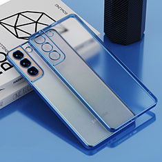 Coque Ultra Fine TPU Souple Housse Etui Transparente H04 pour Samsung Galaxy S21 5G Bleu