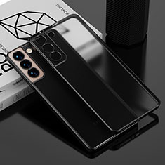 Coque Ultra Fine TPU Souple Housse Etui Transparente H04 pour Samsung Galaxy S21 5G Noir