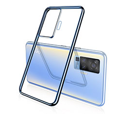 Coque Ultra Fine TPU Souple Housse Etui Transparente H04 pour Vivo X50 Pro 5G Bleu