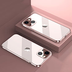 Coque Ultra Fine TPU Souple Housse Etui Transparente H05 pour Apple iPhone 14 Or Rose