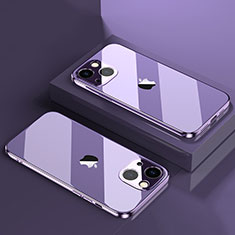 Coque Ultra Fine TPU Souple Housse Etui Transparente H05 pour Apple iPhone 15 Plus Violet