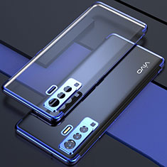 Coque Ultra Fine TPU Souple Housse Etui Transparente H05 pour Vivo X50 5G Bleu