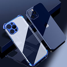 Coque Ultra Fine TPU Souple Housse Etui Transparente H06 pour Apple iPhone 14 Pro Max Bleu