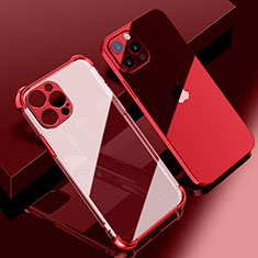 Coque Ultra Fine TPU Souple Housse Etui Transparente H06 pour Apple iPhone 14 Pro Max Rouge