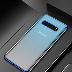Coque Ultra Fine TPU Souple Housse Etui Transparente H06 pour Samsung Galaxy S10 Plus Bleu