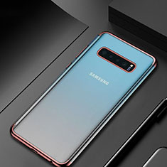Coque Ultra Fine TPU Souple Housse Etui Transparente H06 pour Samsung Galaxy S10 Plus Or Rose