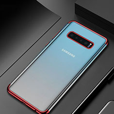 Coque Ultra Fine TPU Souple Housse Etui Transparente H06 pour Samsung Galaxy S10 Plus Rouge
