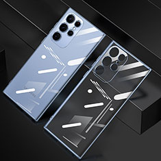 Coque Ultra Fine TPU Souple Housse Etui Transparente H06 pour Samsung Galaxy S21 Ultra 5G Bleu