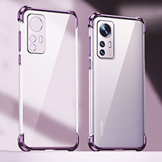 Coque Ultra Fine TPU Souple Housse Etui Transparente H06 pour Xiaomi Mi 12 5G Violet