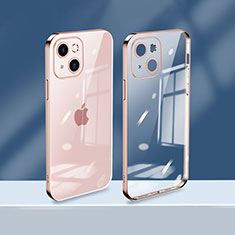 Coque Ultra Fine TPU Souple Housse Etui Transparente H08 pour Apple iPhone 14 Or Rose