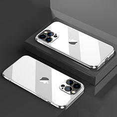 Coque Ultra Fine TPU Souple Housse Etui Transparente H08 pour Apple iPhone 14 Pro Max Argent